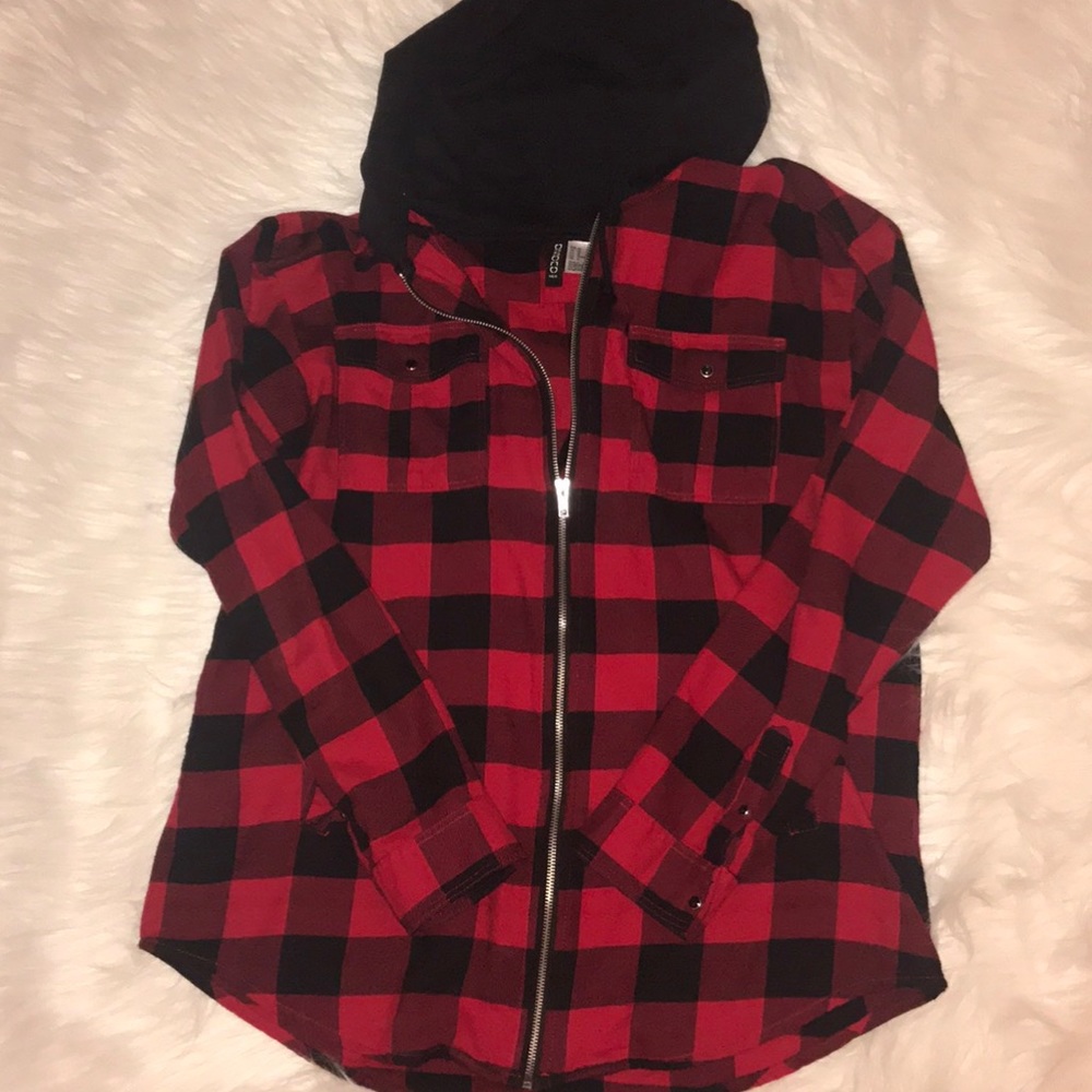 Women's H&M Dividend Flannel Zip-Up Jacket